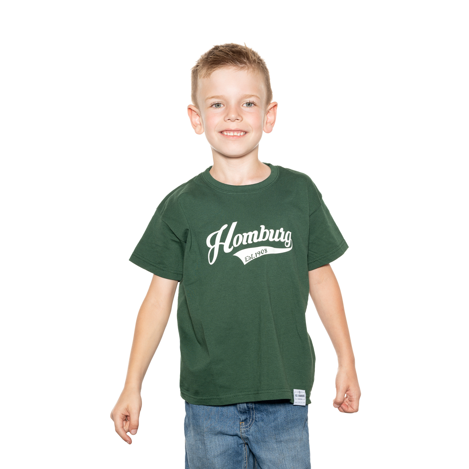 T-Shirt Kids Homburg Est. 1908 - grün/weiß