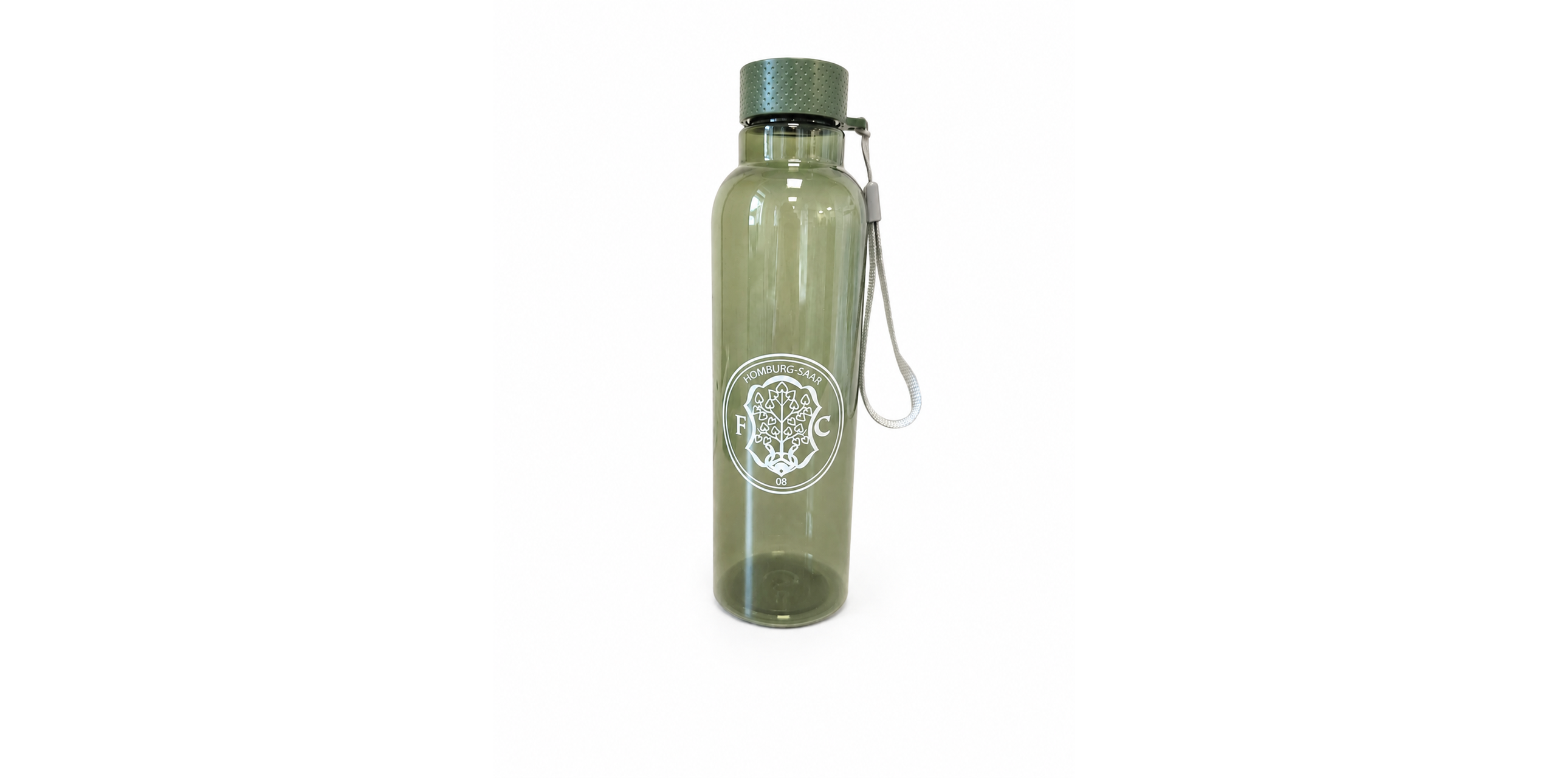 Trinkflasche, Wasserflasche, Grün, Glas, Trageschlaufe, Trinkflasche, Wasserflasche, Grün, Kappe, Logo-Flock